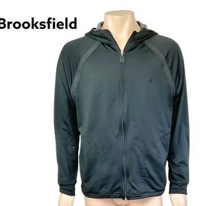 Brooksfield Performance black zip athletic hoodie jacket XL